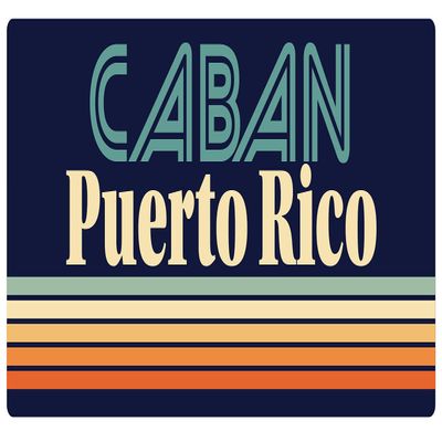 Caban Puerto Rico 5 x 2.5-Inch Vinyl Decal Sticker Retro Design