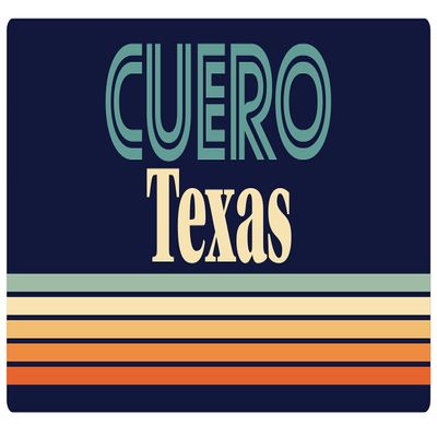 Cuero Texas 5 x 2.5-Inch Vinyl Decal Sticker Retro Design