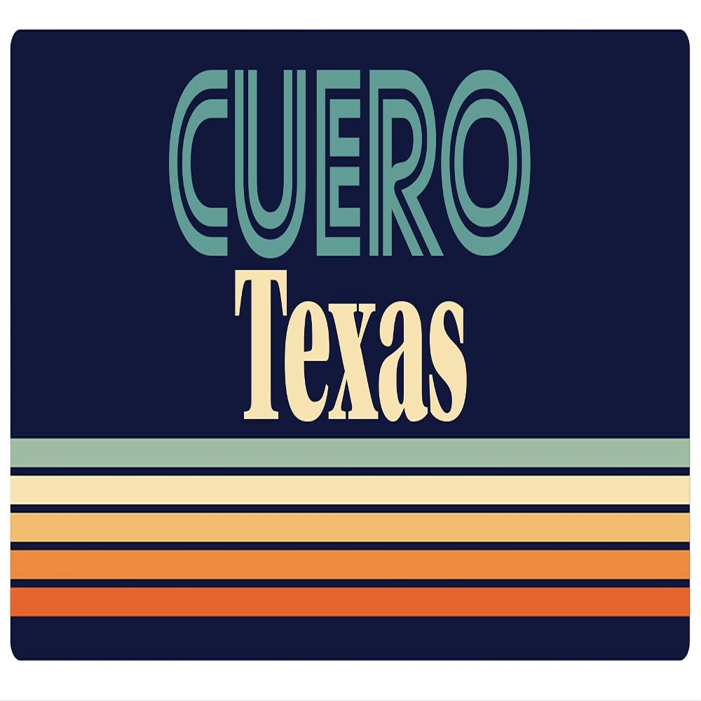 Cuero Texas 5 x 2.5-Inch Vinyl Decal Sticker Retro Design