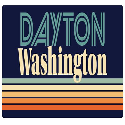 Dayton Washington 5 x 2.5-Inch Vinyl Decal Sticker Retro Design
