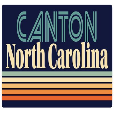 Canton North Carolina 5 x 2.5-Inch Vinyl Decal Sticker Retro Design