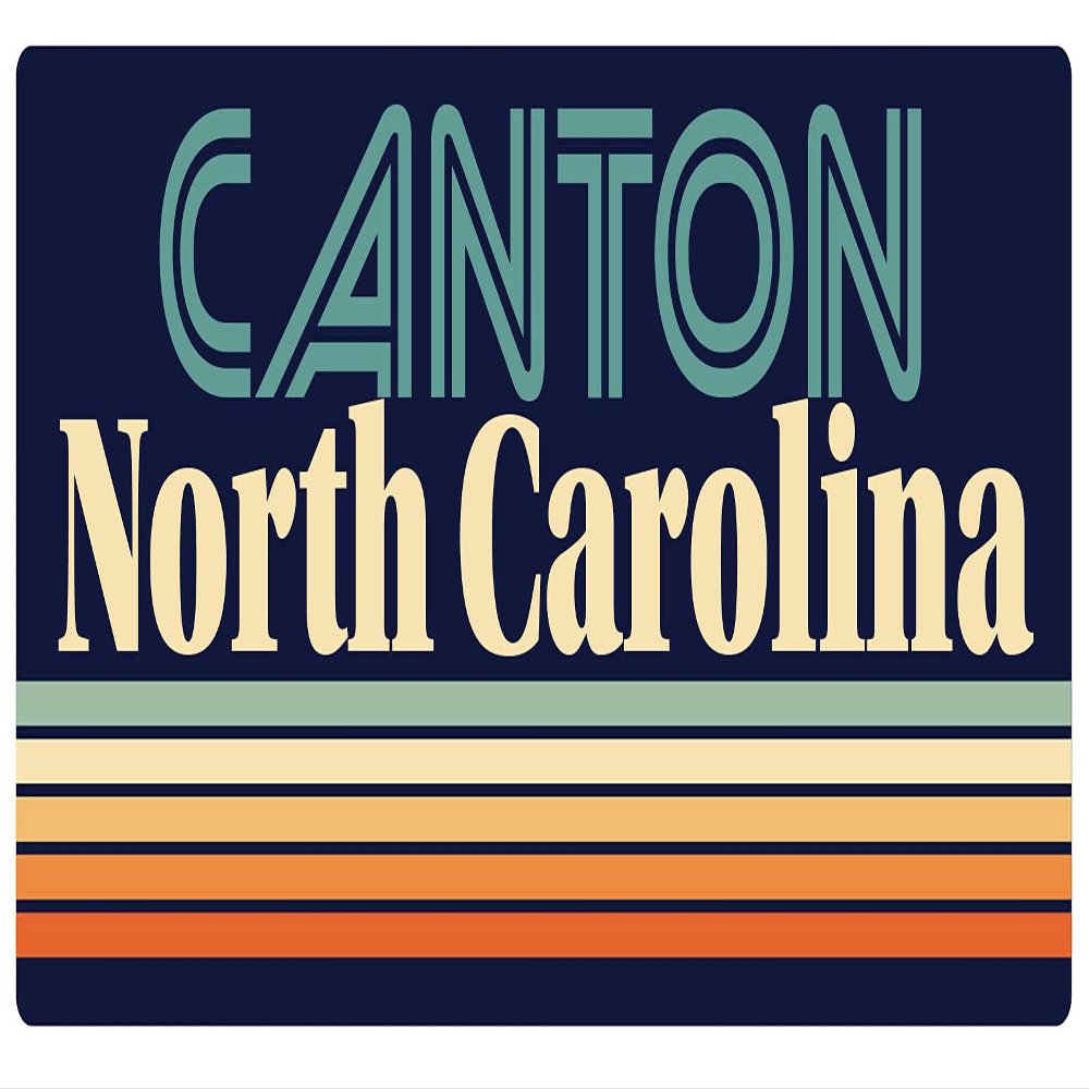 Canton North Carolina 5 x 2.5-Inch Vinyl Decal Sticker Retro Design