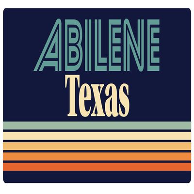 Abilene Texas 5 x 2.5-Inch Vinyl Decal Sticker Retro Design