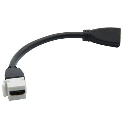 1 Pack 10CM Length Keystone HDMI Female to Female Short Round Cable