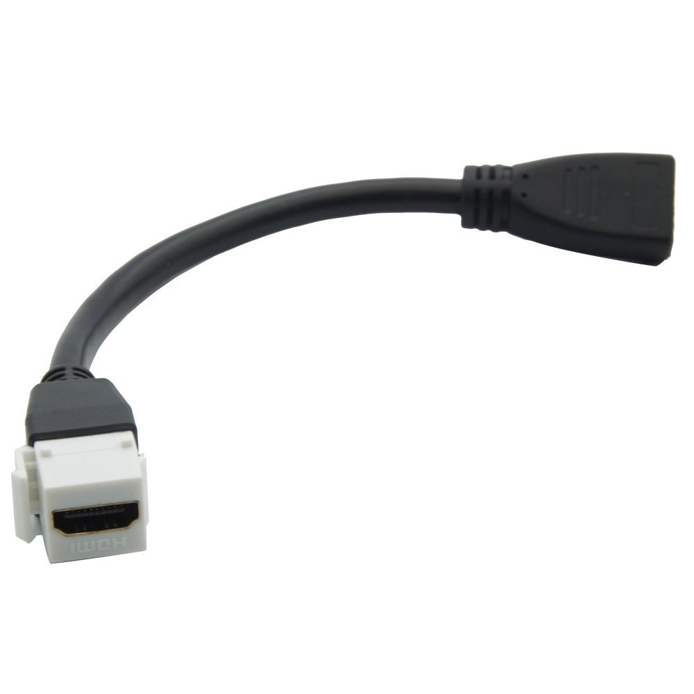 1 Pack 10CM Length Keystone HDMI Female to Female Short Round Cable