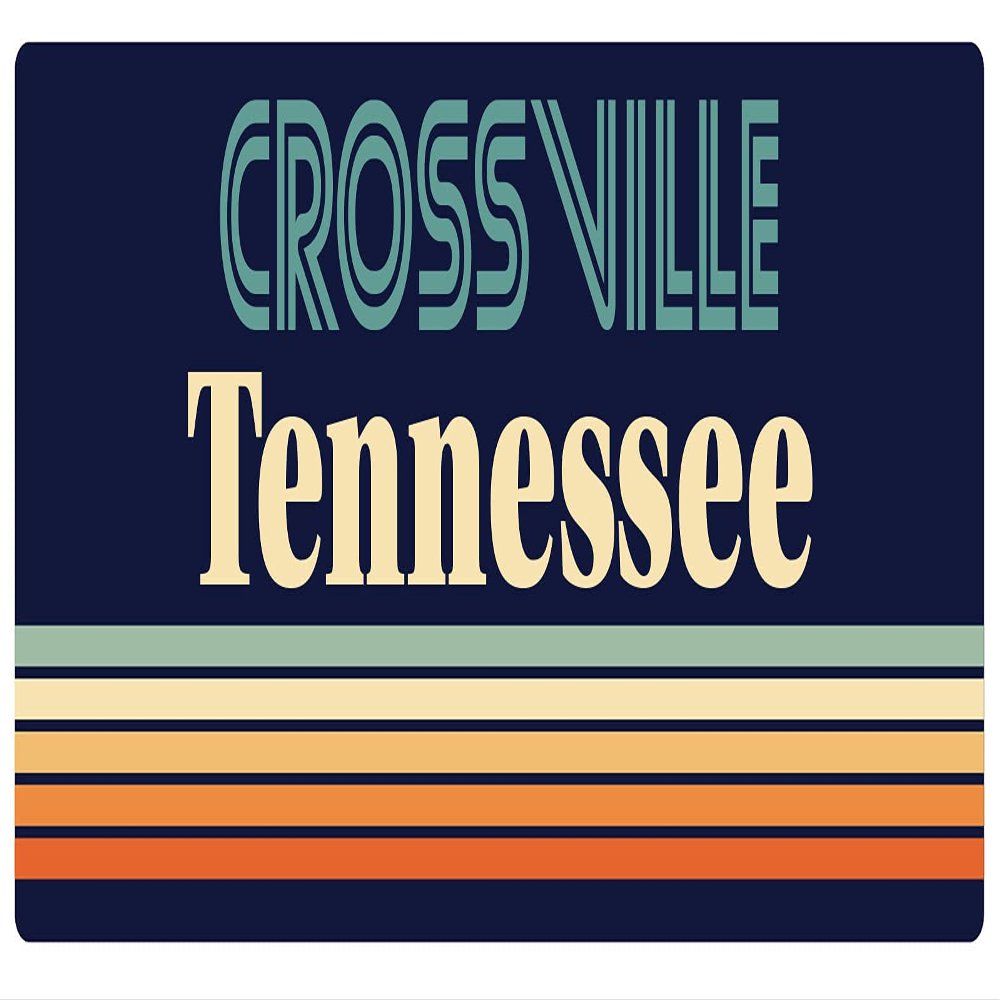 Crossville Tennessee 5 x 2.5-Inch Vinyl Decal Sticker Retro Design