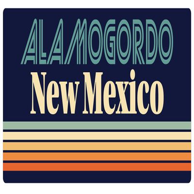 Alamogordo New Mexico 5 x 2.5-Inch Vinyl Decal Sticker Retro Design