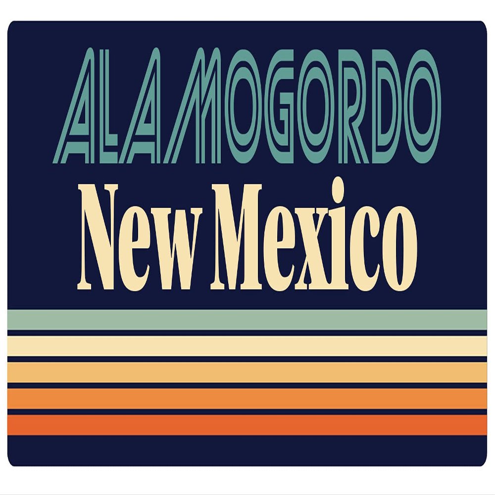Alamogordo New Mexico 5 x 2.5-Inch Vinyl Decal Sticker Retro Design