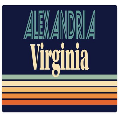 Alexandria Virginia 5 x 2.5-Inch Vinyl Decal Sticker Retro Design