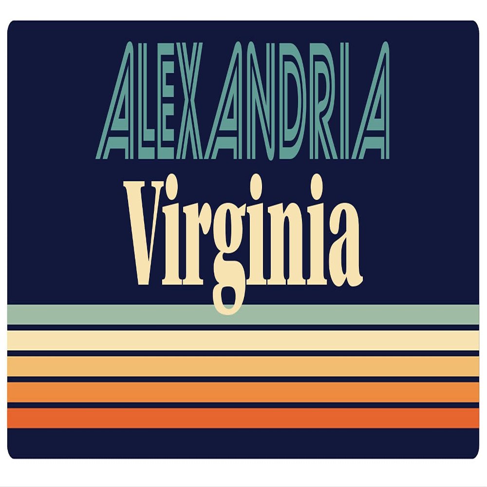 Alexandria Virginia 5 x 2.5-Inch Vinyl Decal Sticker Retro Design