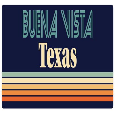 Buena Vista Texas 5 x 2.5-Inch Vinyl Decal Sticker Retro Design