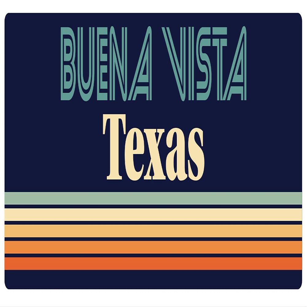 Buena Vista Texas 5 x 2.5-Inch Vinyl Decal Sticker Retro Design