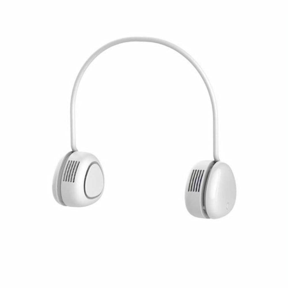 USB Hands Free Bladeless Fan,3 Speed Modes, Super Quiet, Portable Hanging Neck Fan, Strong Wind, 360 Adjustable High Flexibility Wearable Personal Fan for Home Office Outdoor Travel,White