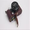 E-P7 Case, BolinUS Handmade Genuine Real Leather Half Camera Case Bag Cover for Olympus Pen E-P7 EP7 Bottom Opening Version + Hand Strap (Coffee) view 3