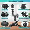 JEBUTU Super Clamp Camera Clamp Mount 5.5 Magic Arm with 1/4" Thread, Articulating Friction Arm Tripod Camera Mount for DSLR Camera, Video Light view 2