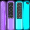 2 Pack Remote Case Glow in The Dark Compatible with Samsung Smart TV Remote Controller BN59 Series, Silicone Cover Protector Shockproof Anti-Slip Remote Skin Sleeve (Glow Purple and Sky) view 1