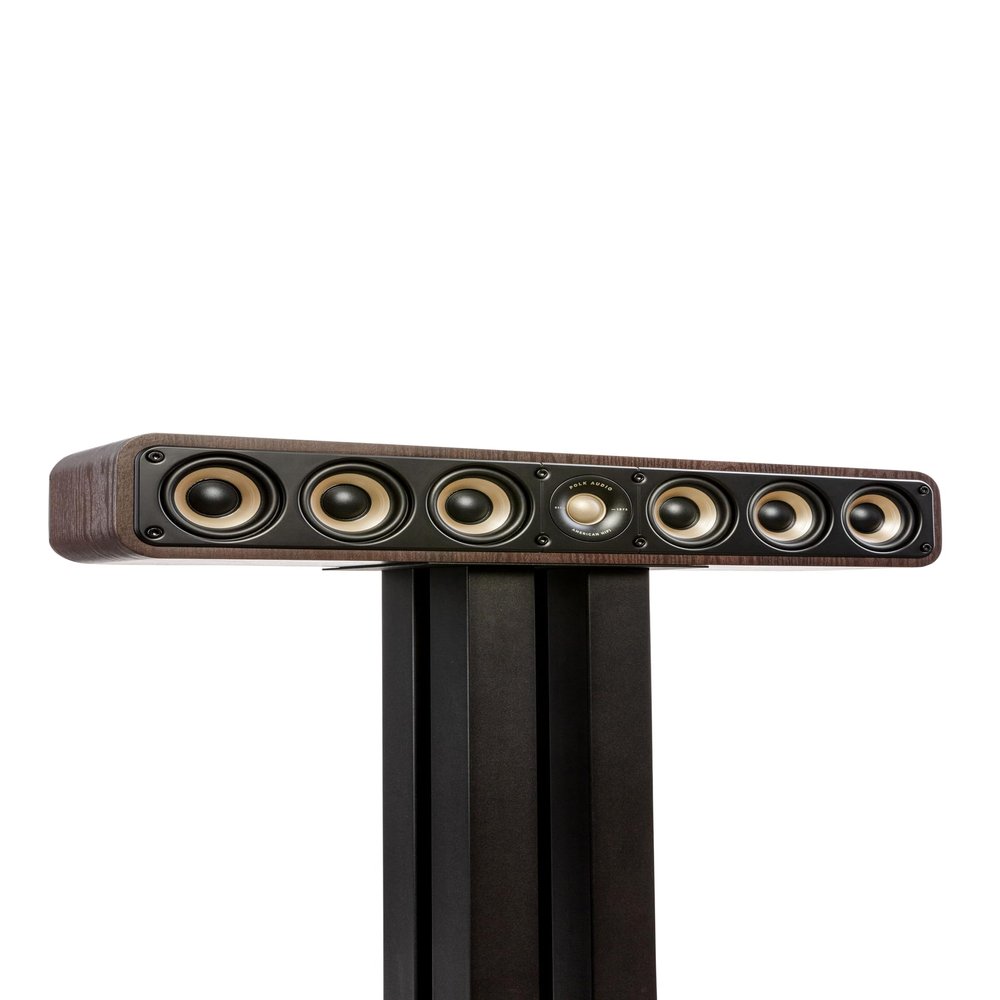 Polk Signature Elite ES35 Slim Center Channel Speaker - Hi-Res Audio Certified, Dolby Atmos & DTS:X Compatible, 1" Tweeter & (6) 3" Woofers, Dual Power Port for Effortless Bass, Contemporary Walnut