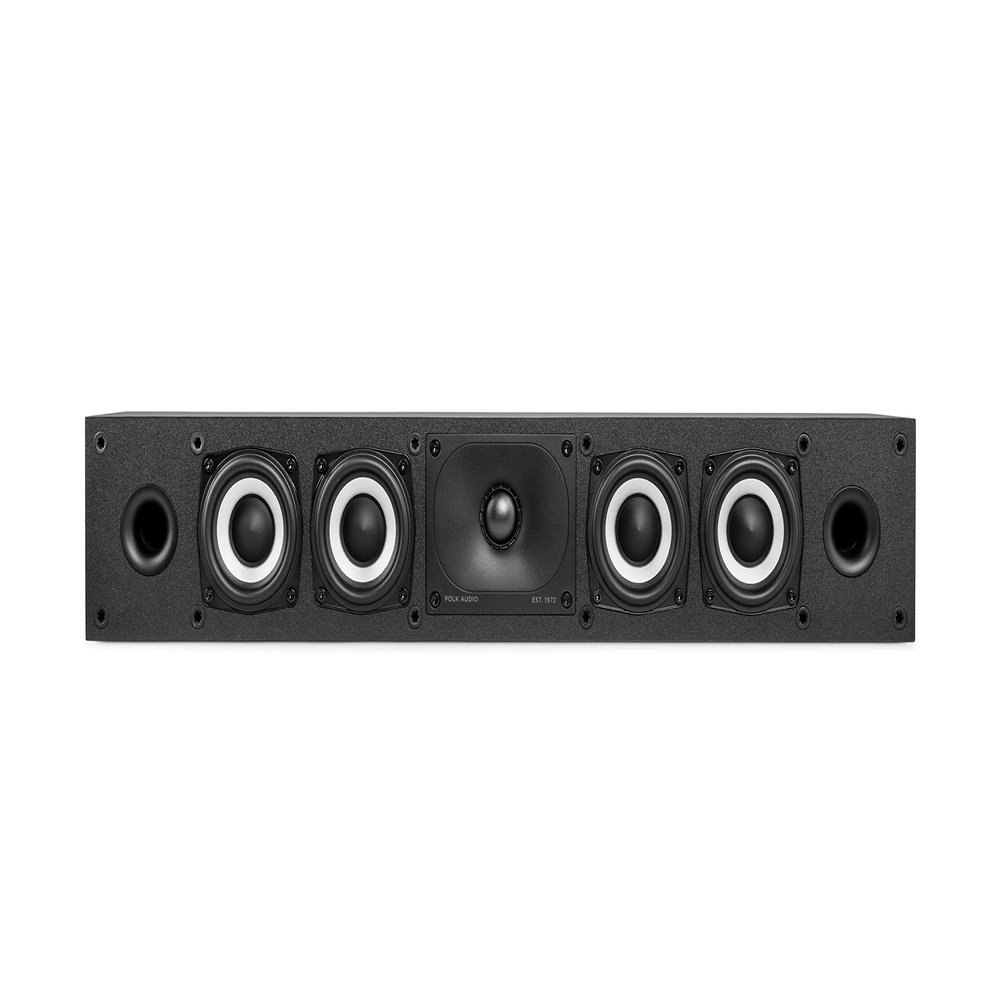 Polk Monitor XT35 Slim Center Channel Speaker - Hi-Res Audio Certified, Dolby Atmos & DTS:X Compatible, 1" Terylene Tweeter & Four 3" Dynamically Balanced Woofers, Wall-Mountable, Midnight Black