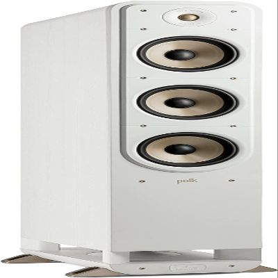 Polk Signature Elite ES60 Tower Speaker - Hi-Res Certified, Dolby Atmos Speakers & DTS:X Compatible, 1" Tweeter & (3) 6.5" Woofers, Power Port Technology for Effortless Bass, Elegant White