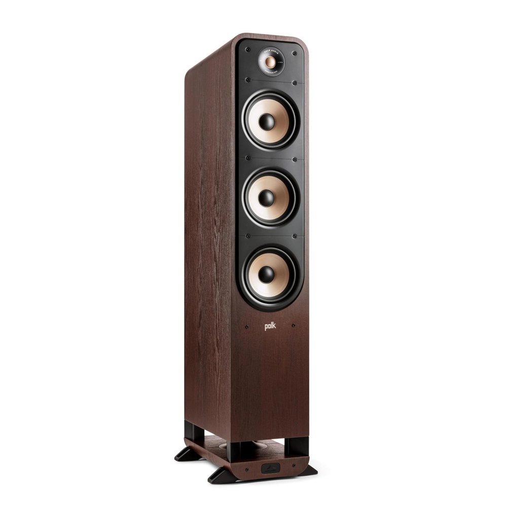 Polk Signature Elite ES60 Tower Speaker - Hi-Res Certified, Dolby Atmos Speakers & DTS:X Compatible, 1" Tweeter & (3) 6.5" Woofers, Power Port Technology for Effortless Bass, Contemporary Walnut