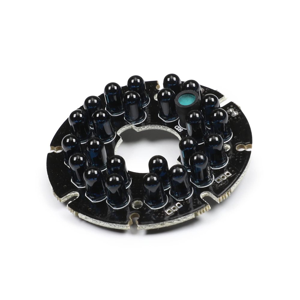 Bettomshin 1Pcs OD 1.7 Inch 24 LED IR Infrared Illuminator Board, 90 Degree Round Plate Bulb for CCTV Security Cameras Monitoring Night Vision Black