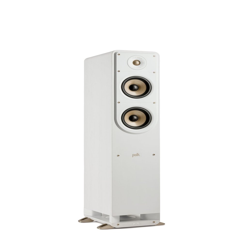 Polk Signature Elite ES50 Tower Speaker - Hi-Res Certified, Dolby Atmos Speakers & DTS:X Compatible, 1" Tweeter & (2) 5.25" Woofers, Power Port Technology for Effortless Bass, Contemporary White