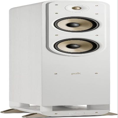 Polk Signature Elite ES55 Tower Speaker - Hi-Res Audio Certified, Dolby Atmos & DTS:X Compatible, 1" Tweeter & (2) 6.5" Woofers, Polk Power Port Technology for Effortless Bass, Elegant White-Washed