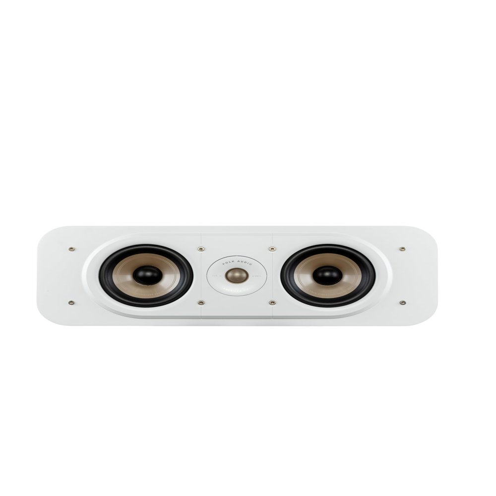 Polk Signature Elite ES30 Center Channel Speaker, Home Theater Speakers, Hi-Res Audio Certified, Dolby Atmos & DTS:X Compatible, 1" Tweeter & Two 5.25" Woofers, Dual Power Port Bass, Stunning White