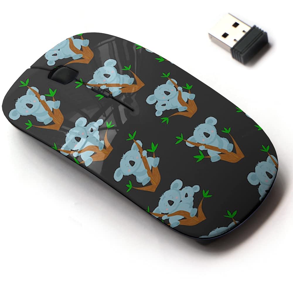2.4G Wireless Mouse with Cute Pattern Design for All Laptops and Desktops with Nano Receiver - Cartoon Koala on
