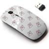 2.4G Wireless Mouse with Cute Pattern Design for All Laptops and Desktops with Nano Receiver - Cartoon Bear Heart view 1