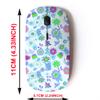2.4G Wireless Mouse with Cute Pattern Design for All Laptops and Desktops with Nano Receiver - Floral Plant Drawn Flower view 2