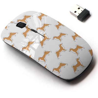 CJCBROES 2.4G Wireless Mouse with Cute Pattern Design for All Laptops and Desktops with Nano Receiver - Shiba
