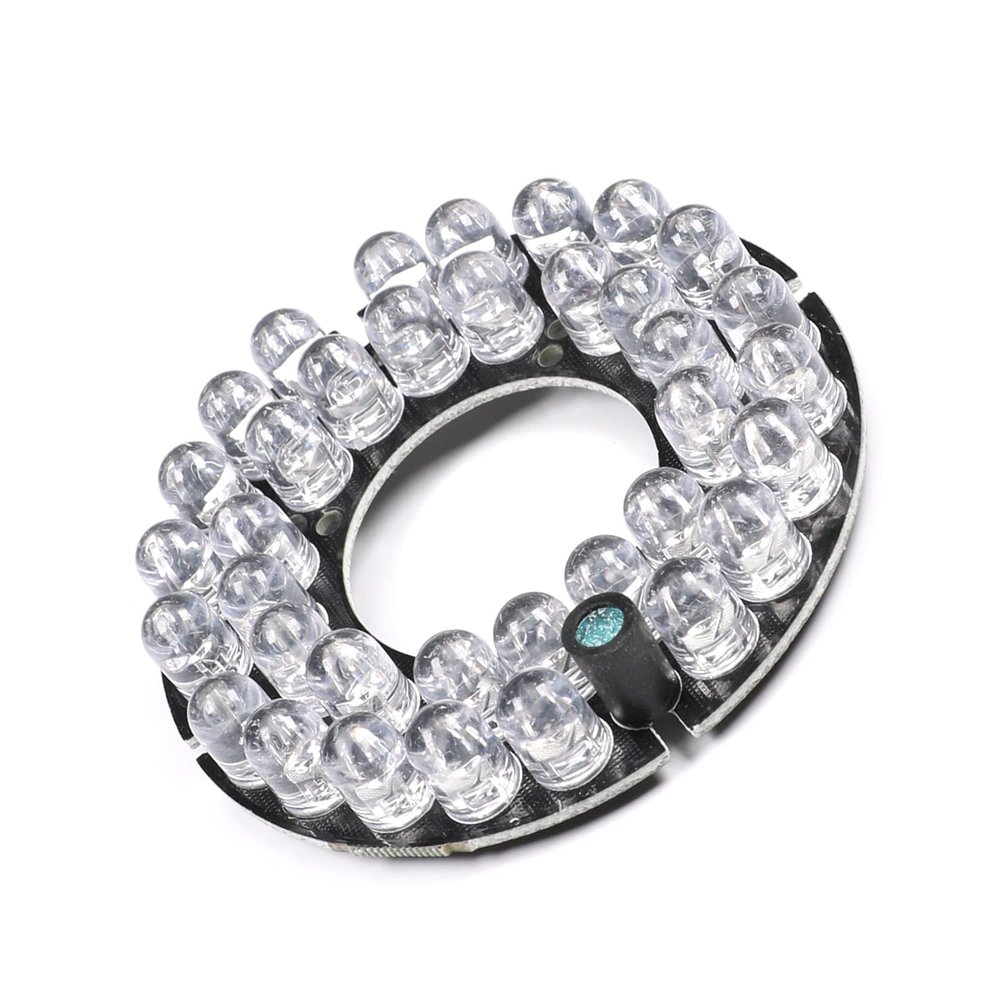 Bettomshin 1Pcs OD 3 Inch 36 LED IR Infrared Illuminator Board,45 Degree Round Plate Bulb for CCTV Security Cameras Monitoring Night Vision White