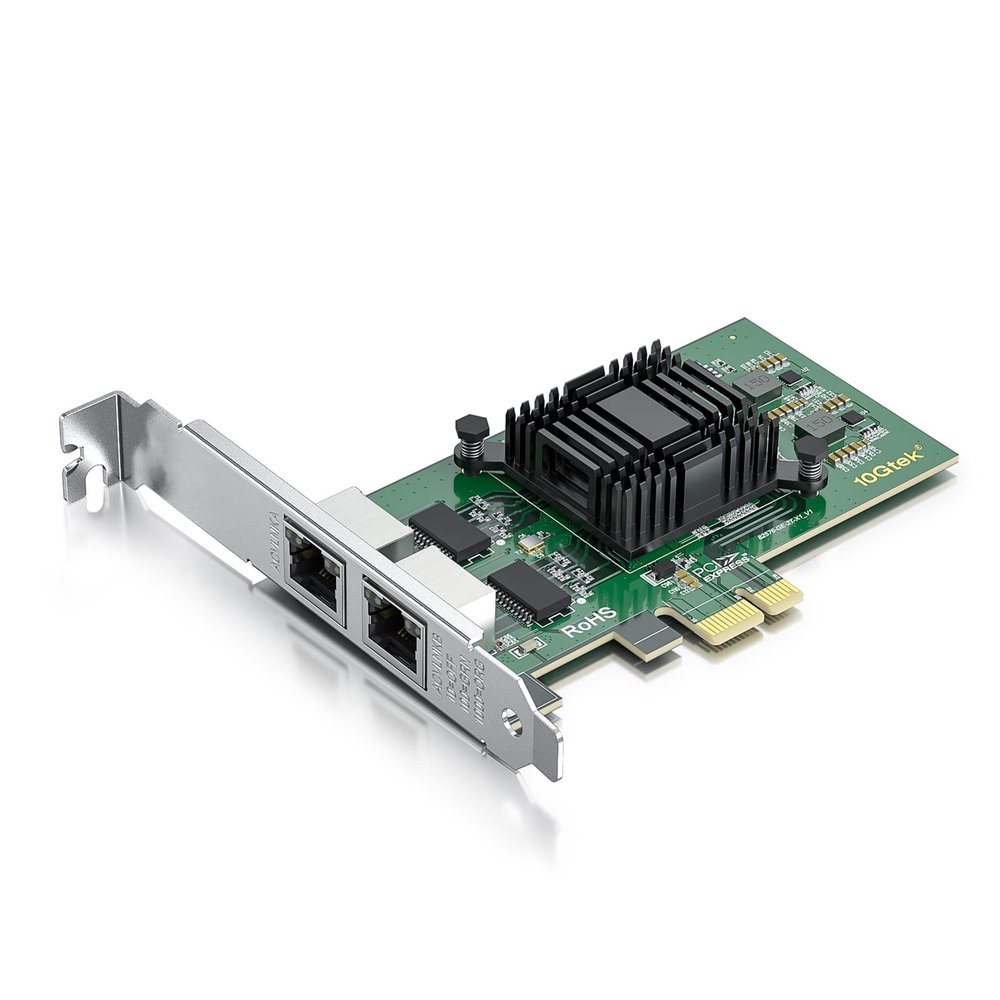 10/100/1000Mbps Gigabit Ethernet Network Interface Card (NIC) Dual Copper RJ45 Ports, with Intel 82576 Chip, Equivalent to Intel E1G42ET, PCIE 2.0 X1, Support Windows/Windows Server/Linux/VMware ESX