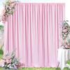 10ft x 8ft Pink Backdrop Curtain for Parties Pink Polyester Photography Backdrop Drapes for Birthday Wedding Birthday Baby Shower 2 Panels 5ft x 8ft view 1