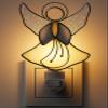 KUNDGLA Night Light Flying Yellow Angel Lights Stained Glass Night Lights Plug into Wall, Angel Baby Bright Plug in Night Light, Gift for Birthday Christmas Valentine Holidays Mother`s Day Christmas view 2