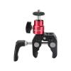 CAMVATE Universal Super Crab Gripper Clamp with Strengthened Screw Knob + Adjustable 1/4"-20 Ball Head Support (Red) Holder - 2882 view 1