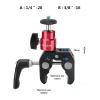 CAMVATE Universal Super Crab Gripper Clamp with Strengthened Screw Knob + Adjustable 1/4"-20 Ball Head Support (Red) Holder - 2882 view 2