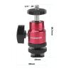 CAMVATE Ball Head Support (Red) with Double End 1/4"-20 Threads + Shoe Mount Adapter with 1/4" Lock Nuts - 2881 view 2