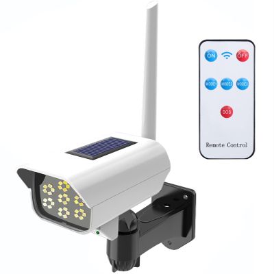 Solar Powered Fake Security Camera, Dummy Simulated CCTV Surveillance System with LED PIR Motion Sensor Detection Light for Indoor Outdoor Home, Office, Shop, Garage