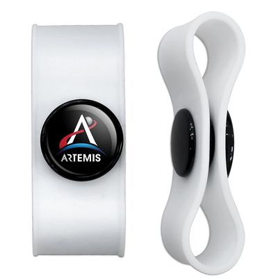 GRAPHICS & MORE NASA Artemis Moon Logo Headphone Earbud Cord Wrap - Charging Cable Manager - Wire Organizer Set of 2 - White
