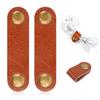 AKOAK 2 Pcs Leather Cable Straps, Cable Organizer USB Holder, Cable Management, for Organizing USB Cable Headphone Wires Cable Clips view 1