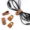AKOAK 2 Pcs Leather Cable Straps, Cable Organizer USB Holder, Cable Management, for Organizing USB Cable Headphone Wires Cable Clips view 2