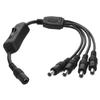 Heyiarbeit 1 to 4 Ports DC Inline Switch 5.5mm x 2.1mm DC Power Switch Extension Cable Male to Female for LED Strip Light and Other Low Voltage Applications view 1