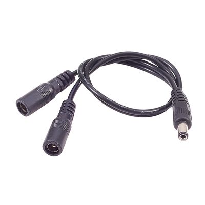 Heyiarbeit DC 1 Male to 2 Female Output Power Splitter Cable Cord, Y Splitter Adapter Wire, 2 Way Y-Cable 5.5mm x 2.1mm for CCTV Cameras DVR, LED Light Strip