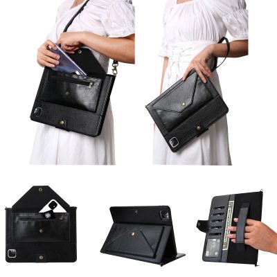 PU Leather Case for iPad Pro 11 2022 Air 11 2026 with Shoulder Hand Strap