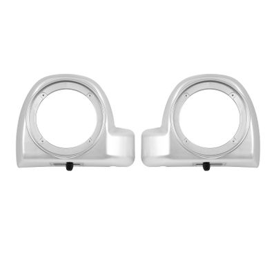 HR3 Custom 6.5 inch Fairing Lower Speaker Box Pods Compatible with 2014-2023 Harley Touring Road Glide Street Glide Electra Glide Std (Candy Red/Silver Honeycomb Fade)