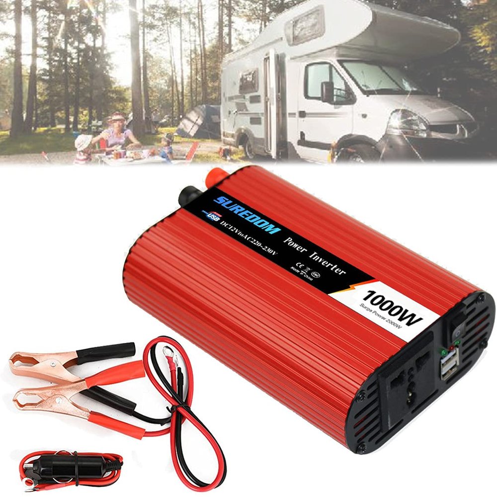 1000W/1500W/2000W Pure Sine Wave Inverter DC 12V/24V to AC 110V 220V Converter Solar Inverters for RV Truck Travel Camping,1000v-12vto110v