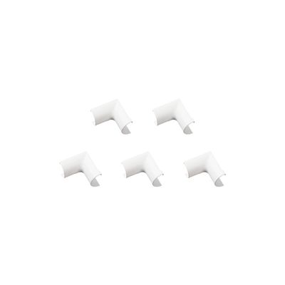 D-Line Small Cable Raceway Internal Bend, for use with 0.78" (W) x 0.39" (H) Cable Cover - 5-Pack, White