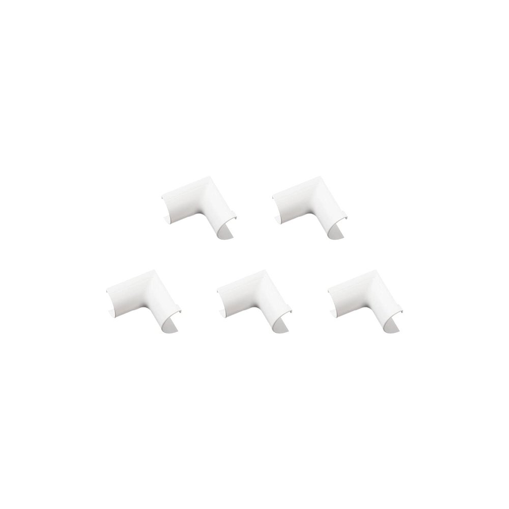 D-Line Small Cable Raceway Internal Bend, for use with 0.78" (W) x 0.39" (H) Cable Cover - 5-Pack, White